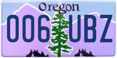 OR license plate 006UBZ