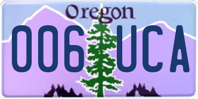 OR license plate 006UCA