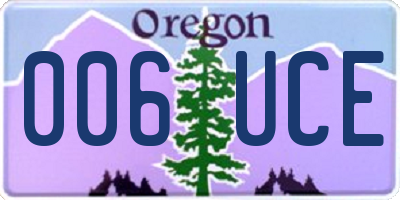 OR license plate 006UCE