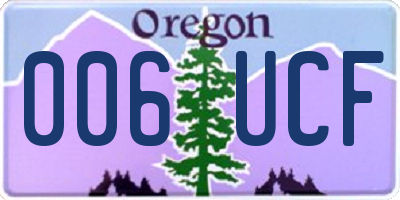 OR license plate 006UCF