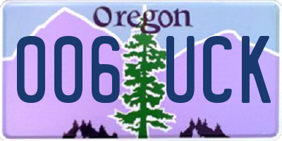 OR license plate 006UCK