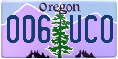 OR license plate 006UCO