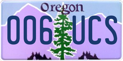 OR license plate 006UCS