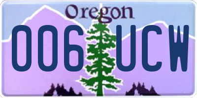 OR license plate 006UCW
