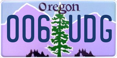 OR license plate 006UDG