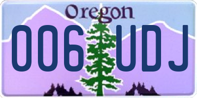 OR license plate 006UDJ