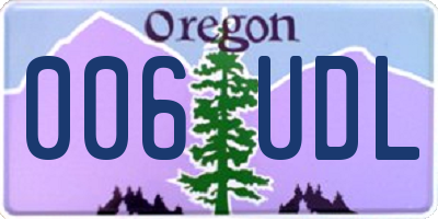 OR license plate 006UDL