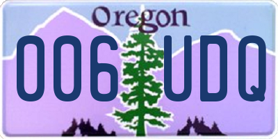 OR license plate 006UDQ