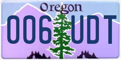 OR license plate 006UDT