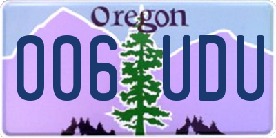 OR license plate 006UDU
