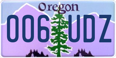 OR license plate 006UDZ