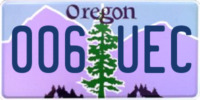 OR license plate 006UEC