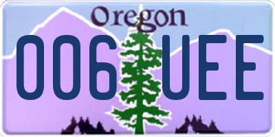 OR license plate 006UEE