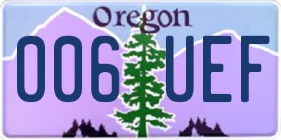 OR license plate 006UEF
