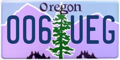OR license plate 006UEG