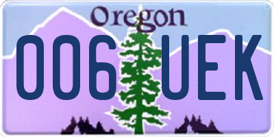 OR license plate 006UEK