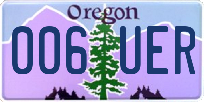 OR license plate 006UER