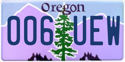 OR license plate 006UEW