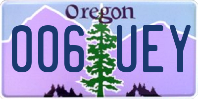 OR license plate 006UEY