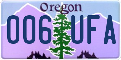OR license plate 006UFA