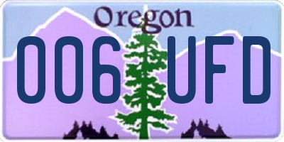 OR license plate 006UFD
