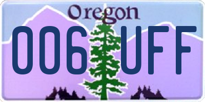 OR license plate 006UFF