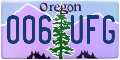 OR license plate 006UFG