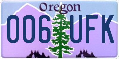 OR license plate 006UFK
