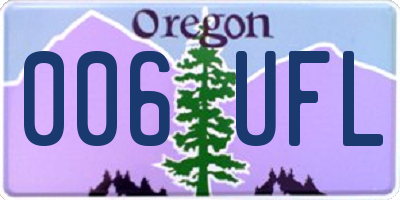 OR license plate 006UFL