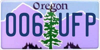 OR license plate 006UFP