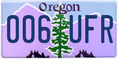 OR license plate 006UFR