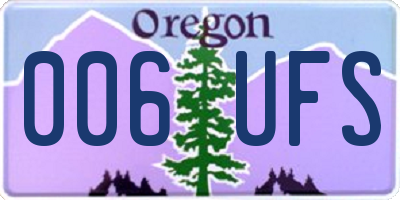 OR license plate 006UFS