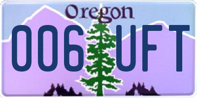 OR license plate 006UFT
