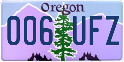 OR license plate 006UFZ
