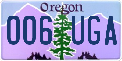 OR license plate 006UGA