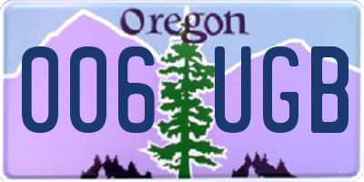 OR license plate 006UGB