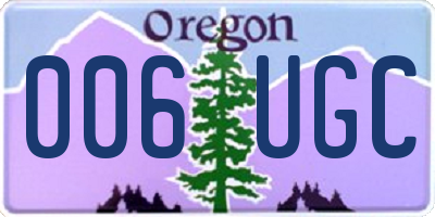 OR license plate 006UGC