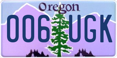 OR license plate 006UGK