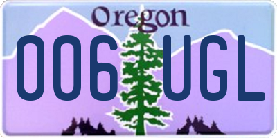 OR license plate 006UGL