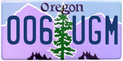 OR license plate 006UGM