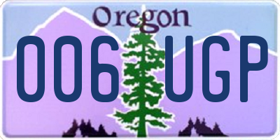 OR license plate 006UGP