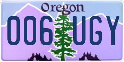 OR license plate 006UGY