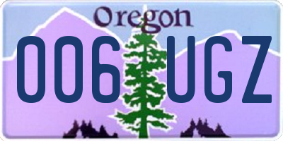 OR license plate 006UGZ