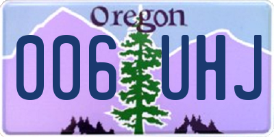 OR license plate 006UHJ