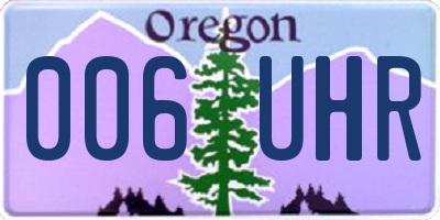 OR license plate 006UHR