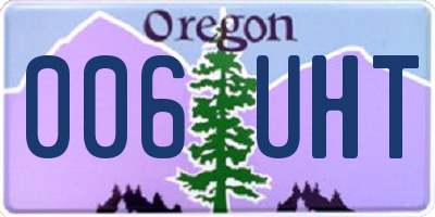 OR license plate 006UHT