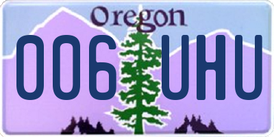 OR license plate 006UHU