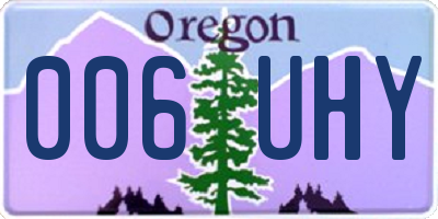 OR license plate 006UHY