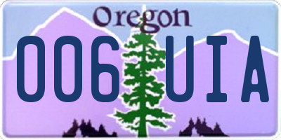 OR license plate 006UIA