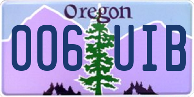 OR license plate 006UIB